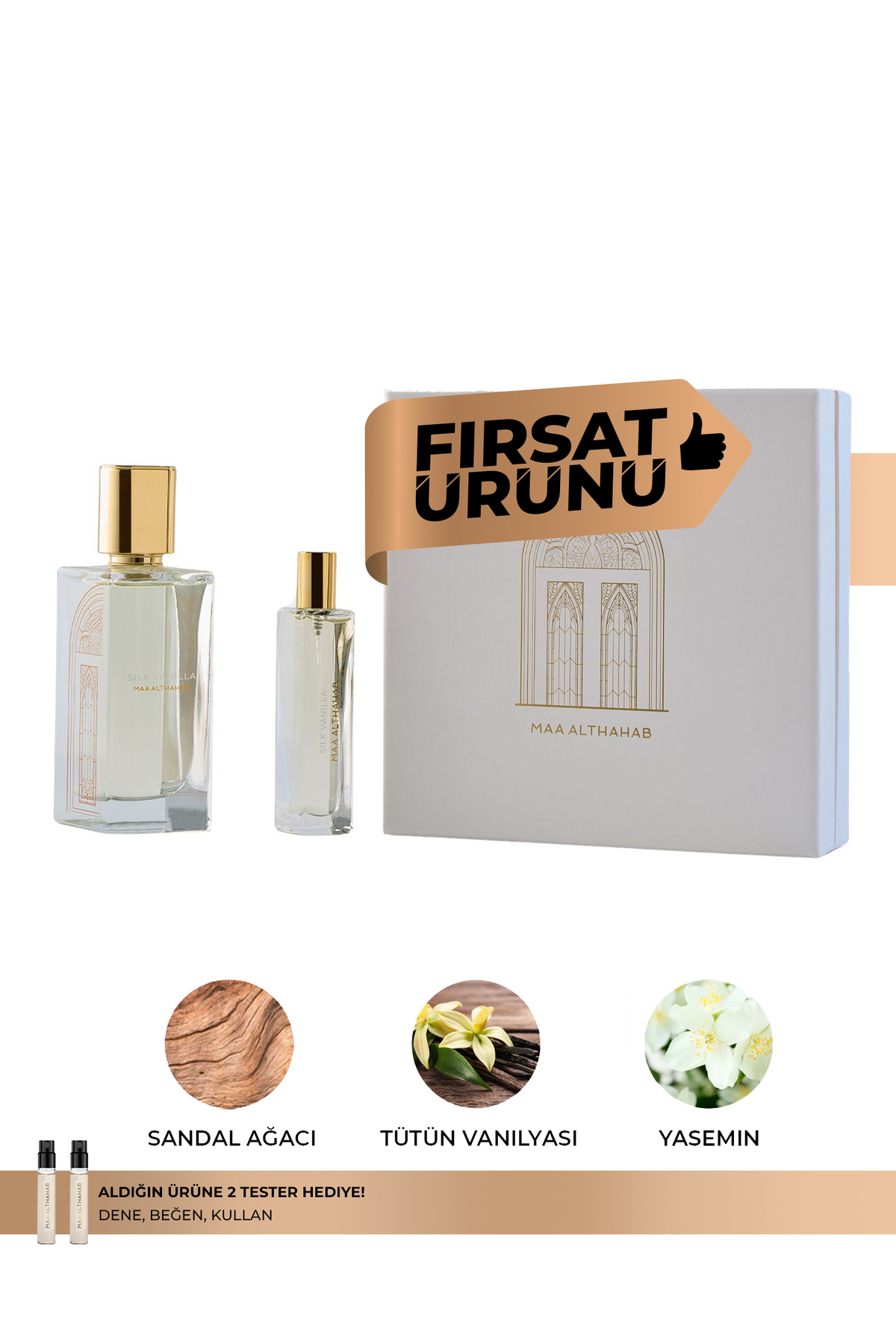 Maa Althahab Silk Vanilla Kadın Parfüm Hediye Seti 75 ML+ 15 ML — MAT4065603