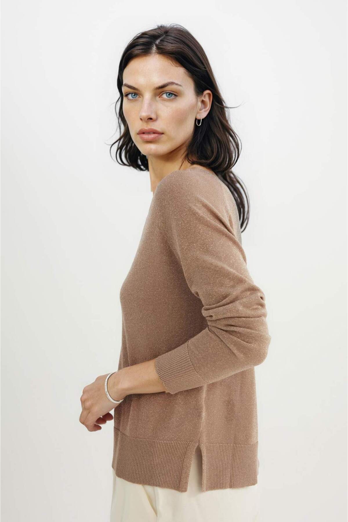 DeFacto Regular Fit Bisiklet Yaka Basic Triko Kazak C6818AX24WN görsel 3