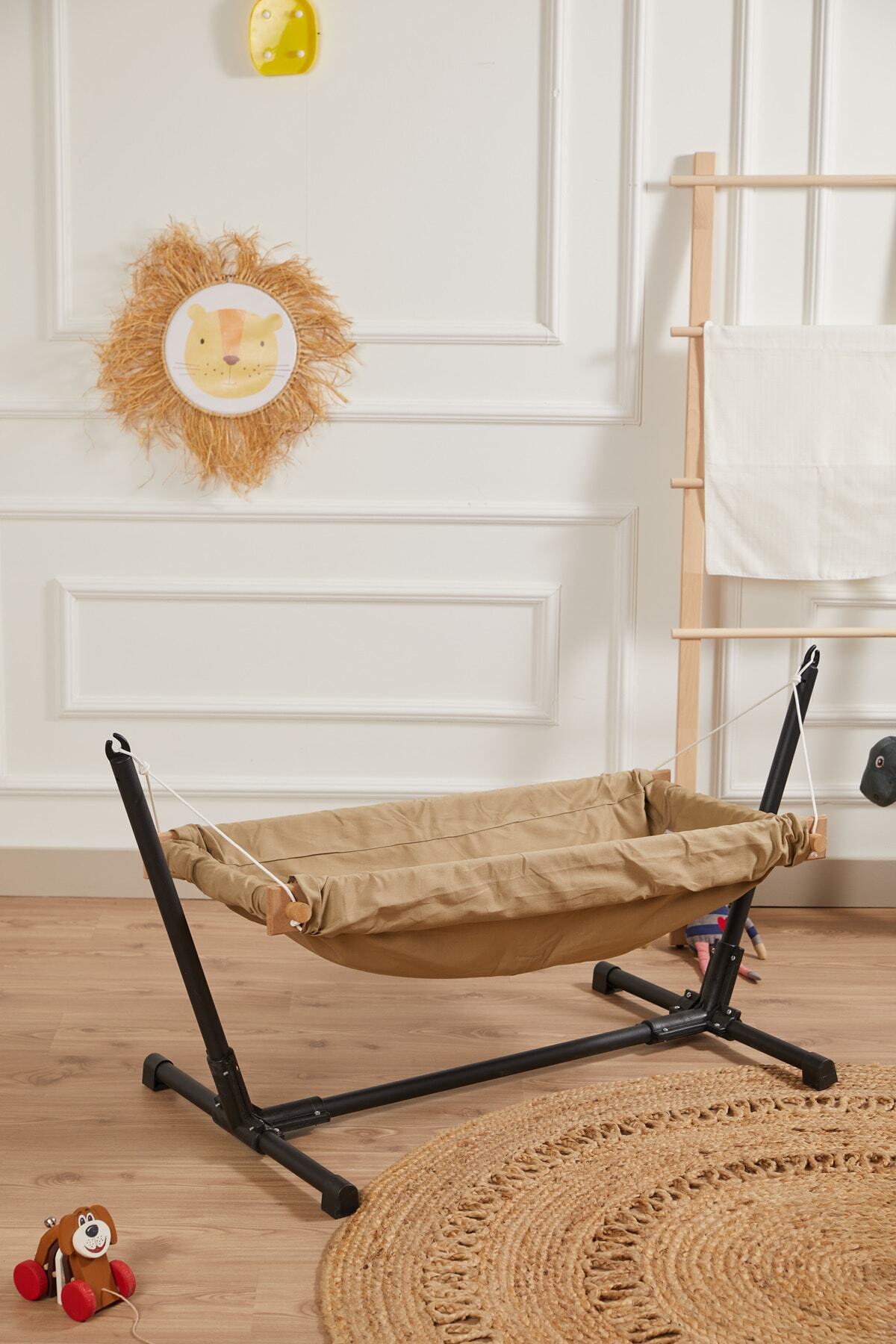Svava Standlı Ahşap Bebek Hamak Beşik (açık Kahve) fotoğrafı 2 (önizleme)