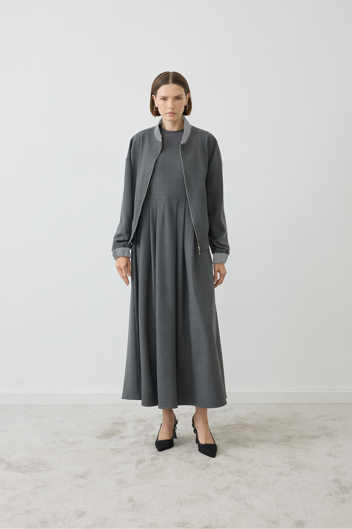 VALLE BOMBER JACKET DRESS SUIT ANTHRACITE