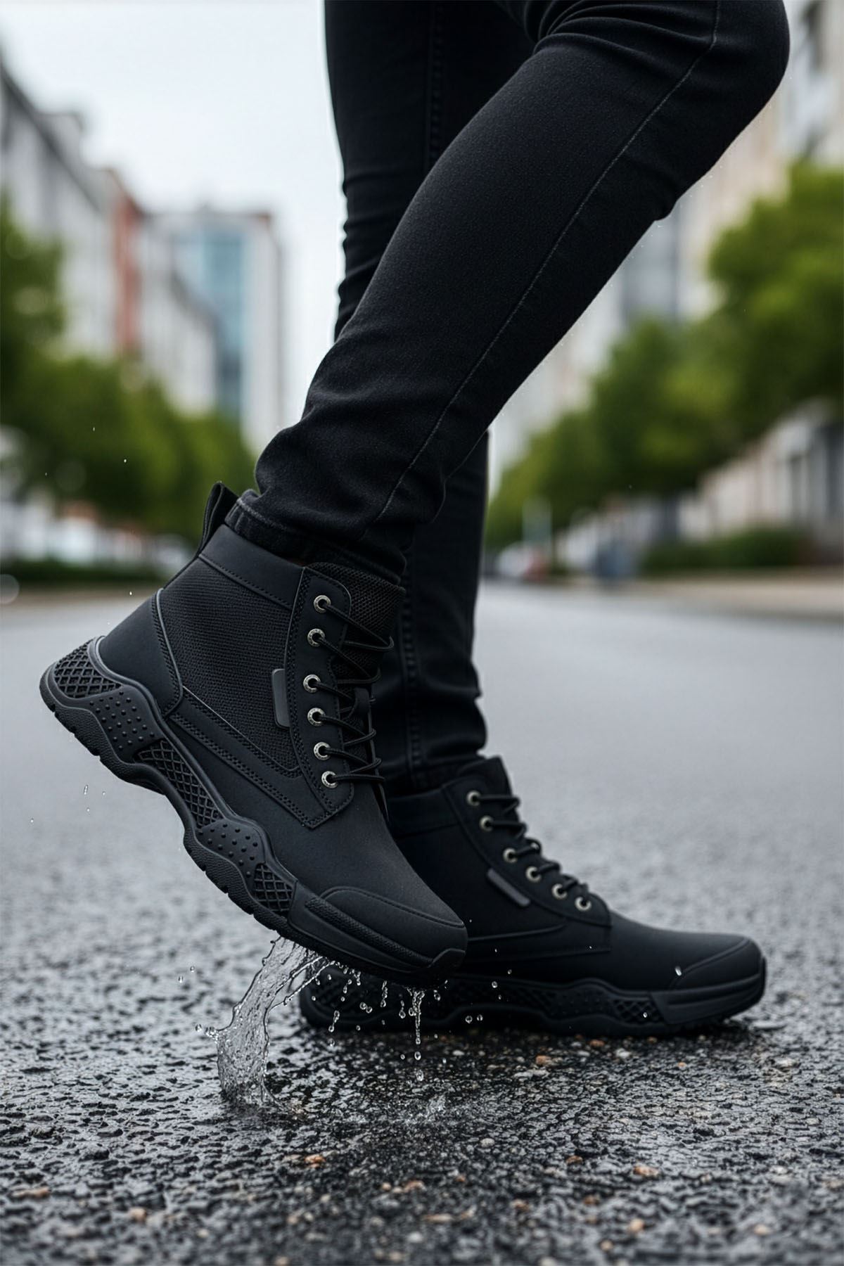 BIG KING Siyah Kauçuk Unisex Trekking Bot görsel 3