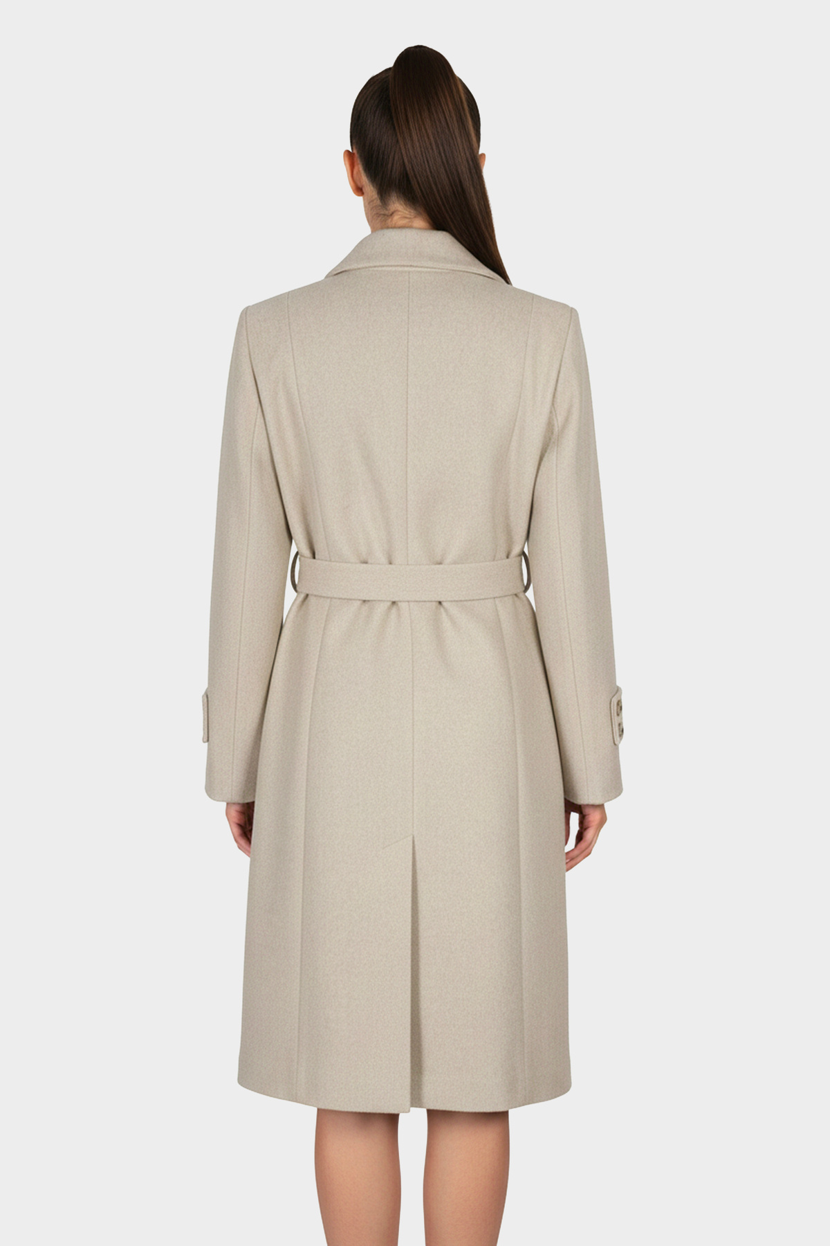 Soydan Güner  Kruvaze Kuşaklı Kulplu Kaban Bej 6610 - Görsel 2