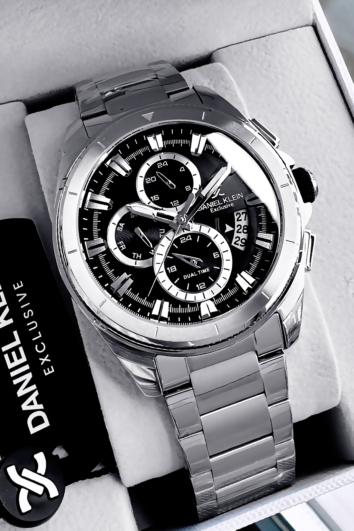 Exclusive Men Wrist Watch 3 Atm Waterproof Silver Color Steel BandDke2005c5