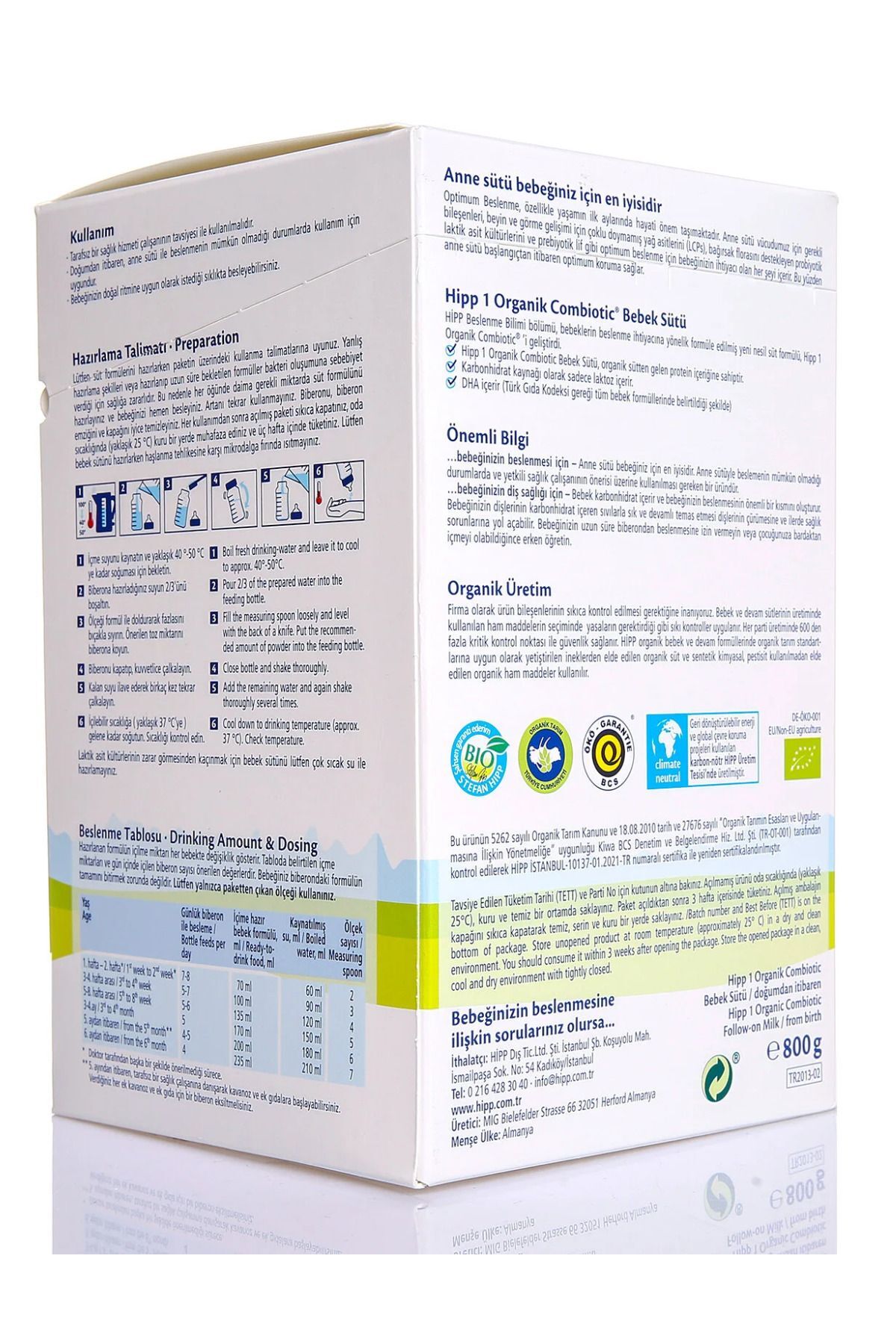 Hipp NO:2 COMBİOTİC DEVAM BEBEK SÜTÜ 800 GR 1 ADET fotoğrafı 6 (önizleme)