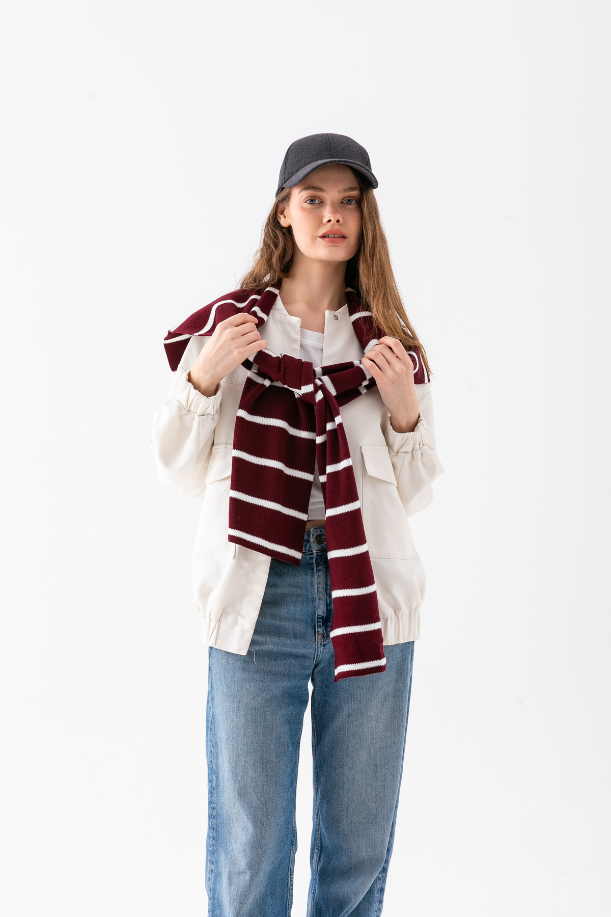 Wega Moda Kare Parçalı Patchwork Atkı - Spor Triko Örme Omuz Atkısı | Unisex Boho Şal - Atkı görsel 5