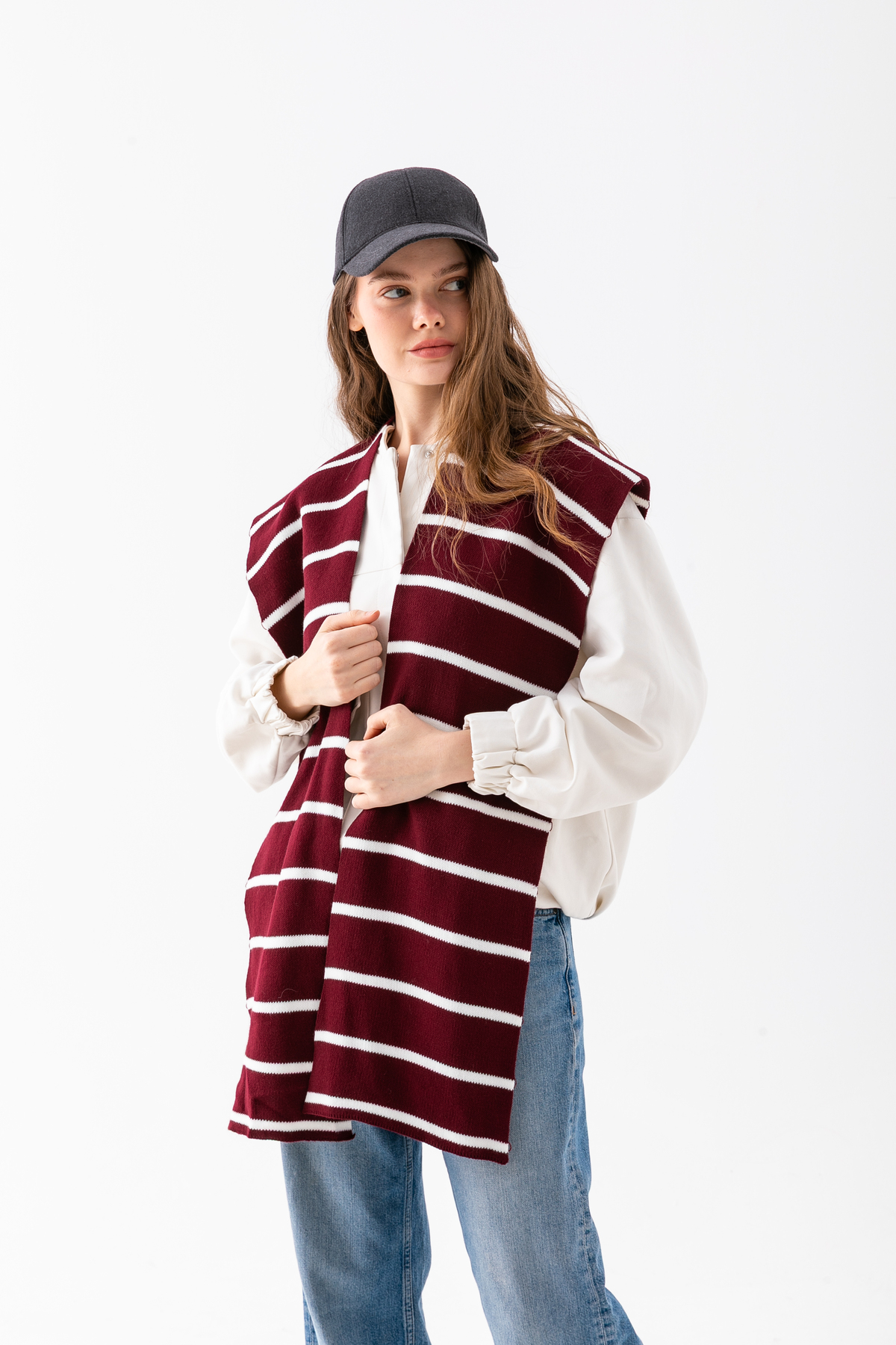 Wega Moda Kare Parçalı Patchwork Atkı - Spor Triko Örme Omuz Atkısı | Unisex Boho Şal - Atkı görsel 6
