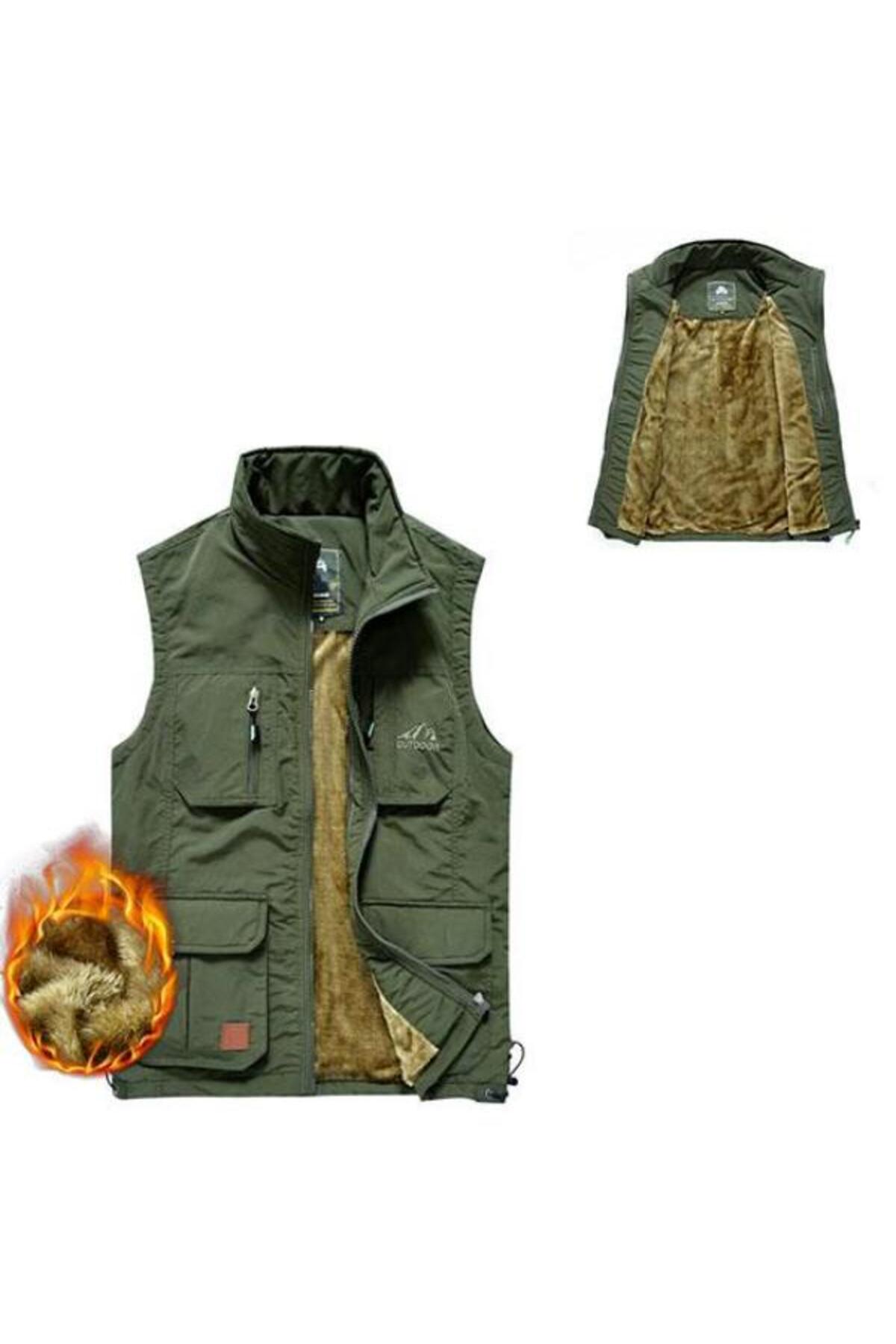 Genel Markalar  TAKTİKAL Mevsimlik Nefes Alan Hızlı Kuruyan Çok Cepli Haki Ve Bej Outdoor Yelek Çöl Rengi - Görsel 2