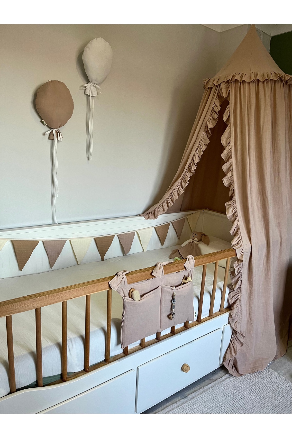 Hubb Müslin fırfırlı Cibinlik, beşik Cibinlik ,yatak Cibinlik, okuma köşesi oyun çadırı fotoğrafı 2 (önizleme)