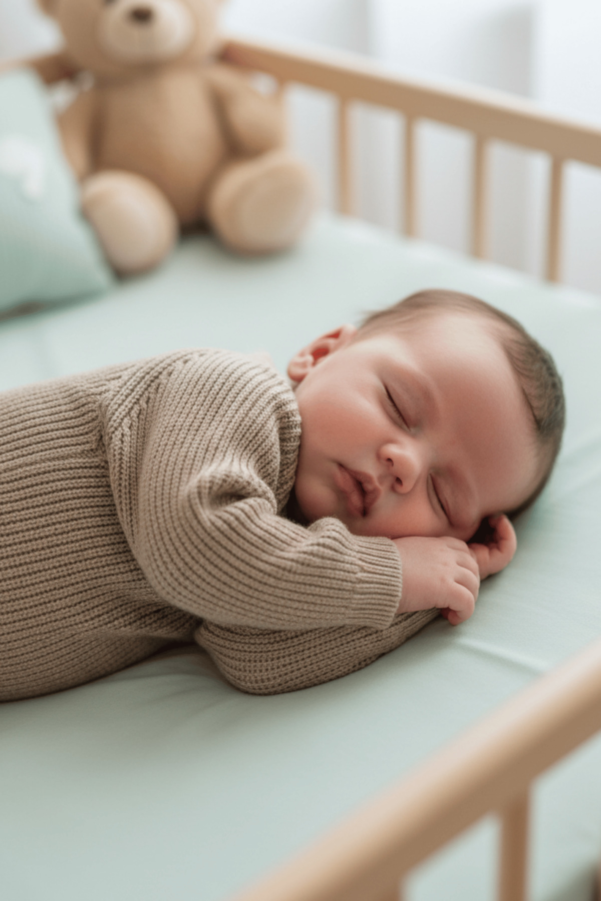 Babily Bebek Örgü Triko Body Zıbın Uzun Kollu Düğmeli Unisex Knitbody fotoğrafı 5 (önizleme)