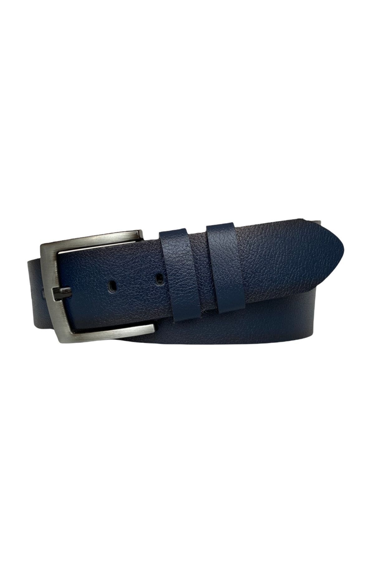100% Genuine One-Piece Quality Leather 4.5 Cm Navy Blue Jeans, Sports Belt= go-go-jeans