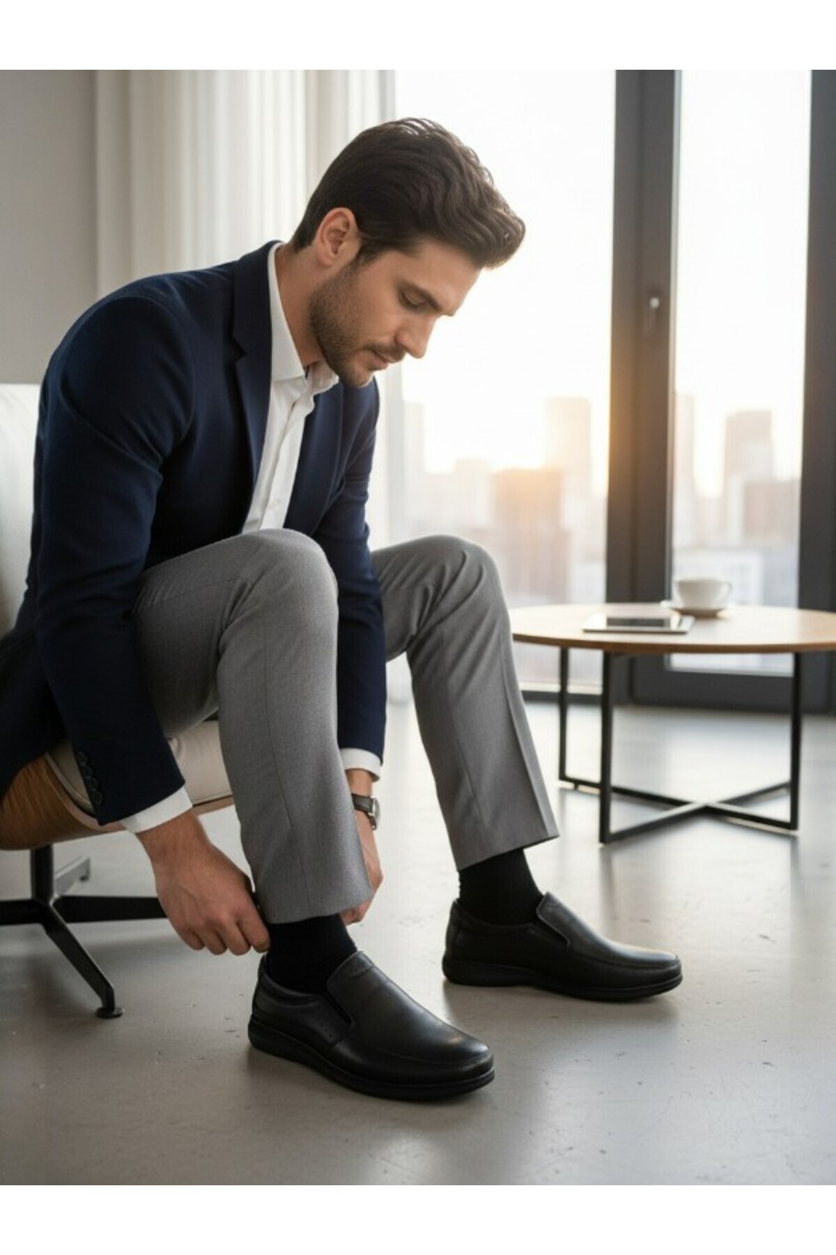 MAGIC SHOES Hakiki Deri Günlük Ortopedik İç tabanlı Mevsimlik Baba Ayakkabısı görsel 5