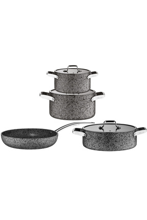 Brioni Stone-Age 7 Parça Çizilmez Yanmaz Yapışmaz Indüksiyonlu Tencere Seti