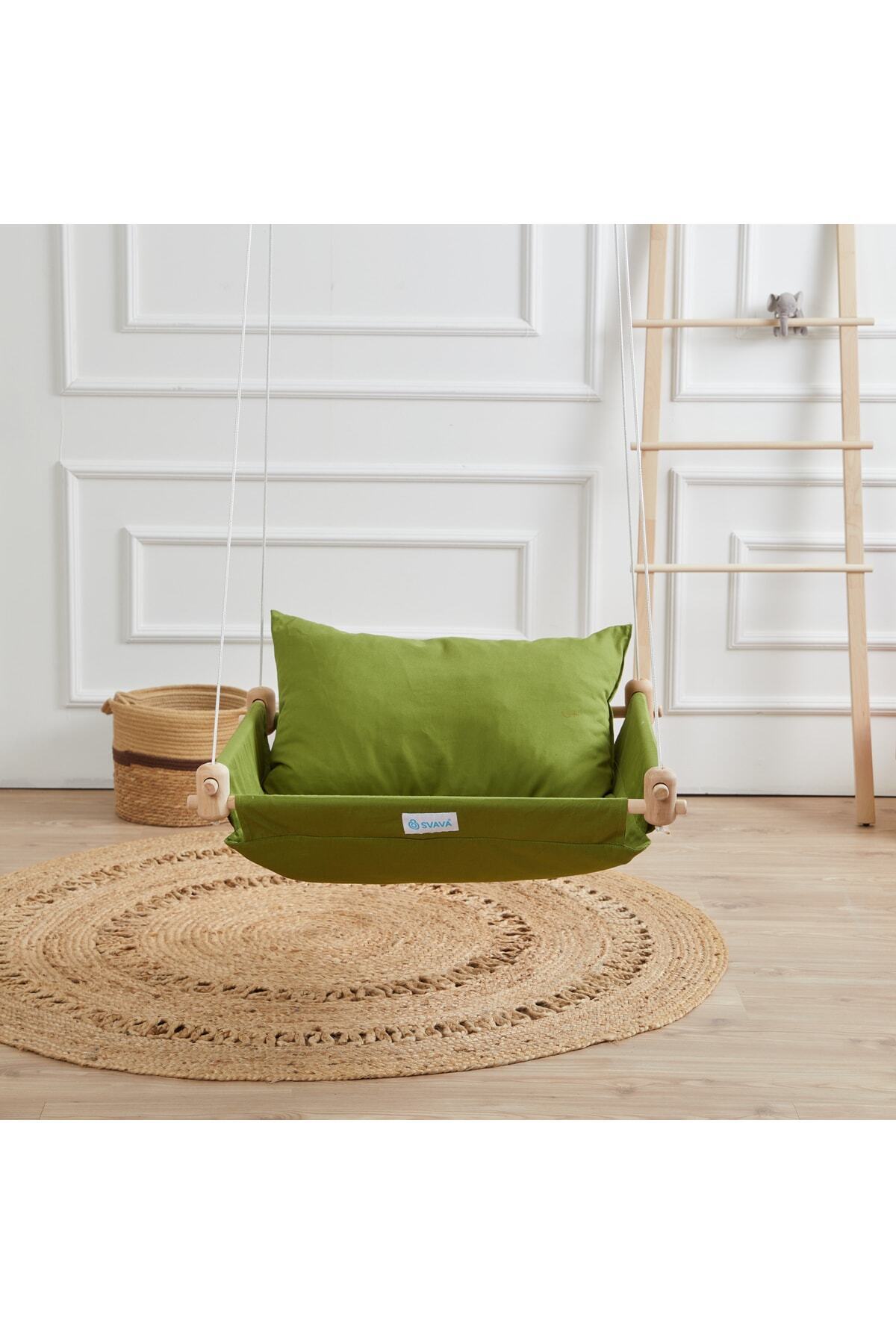 Svava Trend Çocuk Hamak Salıncak - Ev Tipi Ve Bahçe Salıncağı (YEŞİL) fotoğrafı 2 (önizleme)