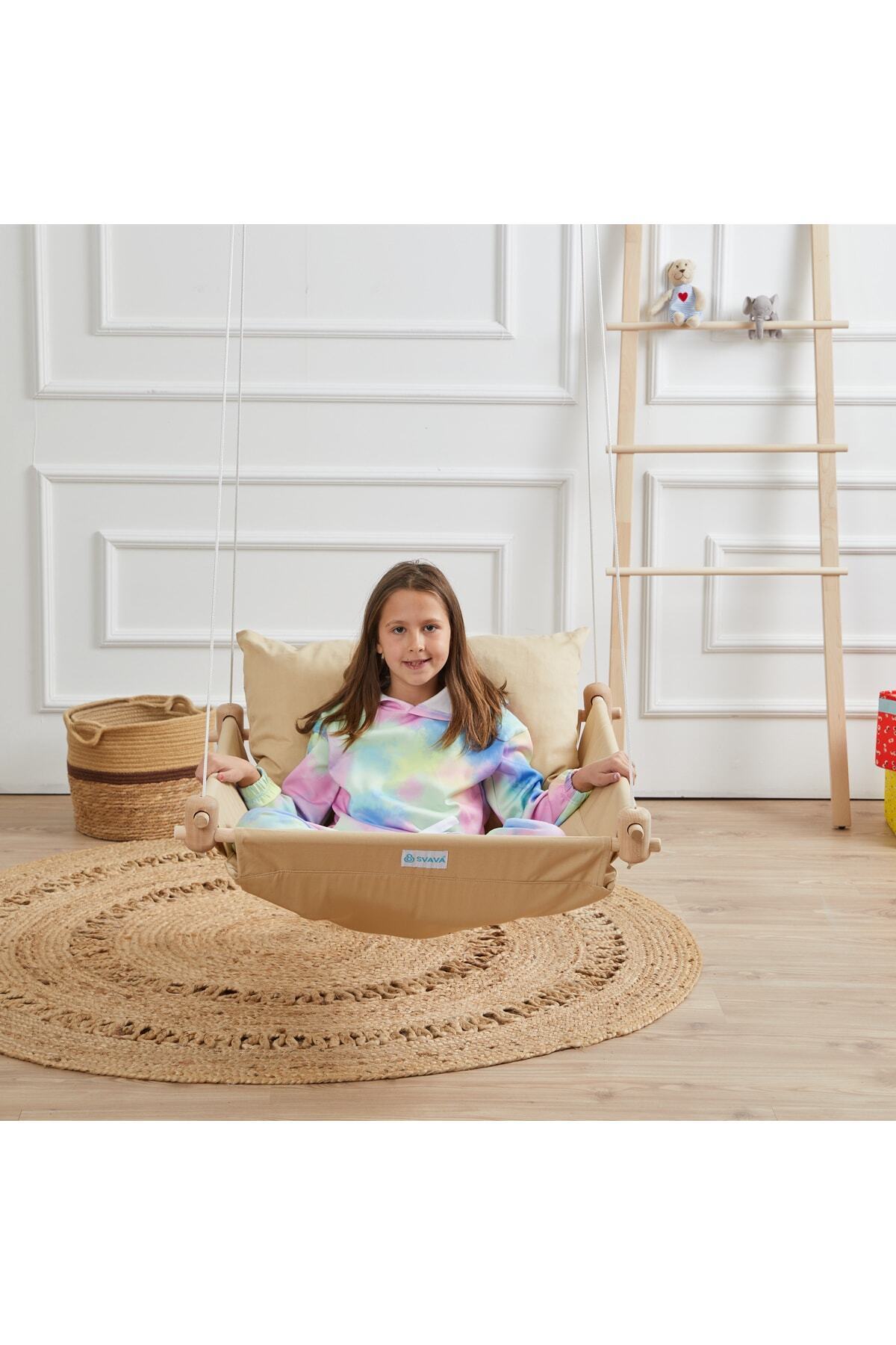Svava Trend Çocuk Hamak Salıncak - Ev Tipi Ve Bahçe Salıncağı (BEJ) fotoğrafı 4 (önizleme)