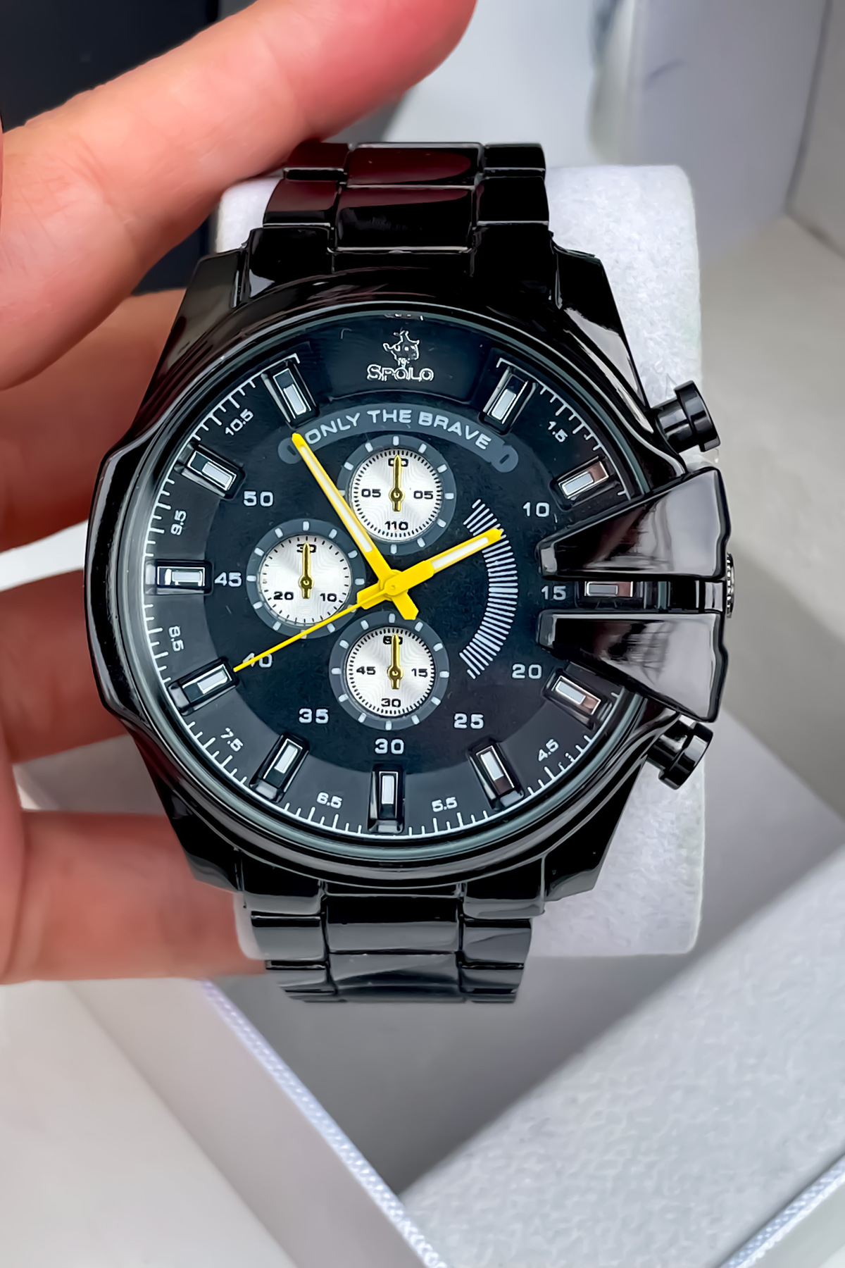 S.POLO  Yeni Sezon SİYAH Renk Çelik Kordon Erkek Kol Saati Bileklik Hediyeli Babalar Günü Hediyesi - Görsel 2