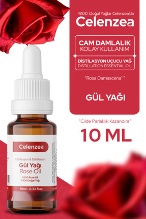 Celenzea Gül Yağı %100 Doğal Bitkisel Uçucu Yağ Rose Oil 10ml