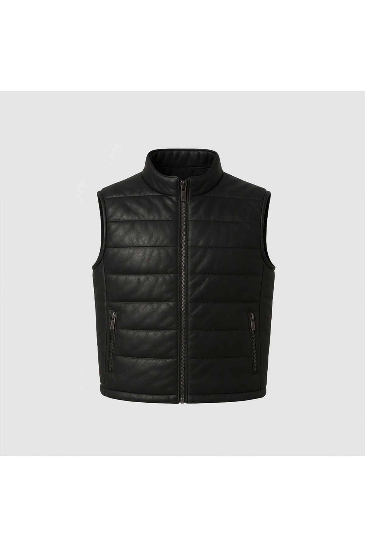 توگو جلیقه مردانه چرم طبیعی مشکی [810060]