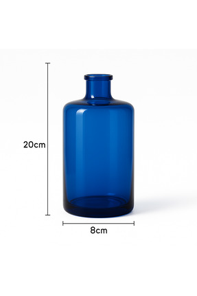 GROVİNG HAİR Mavi Dekoratif Cam Şişe sürahi Şık ve Modern Tasarım Özel Tasarı...