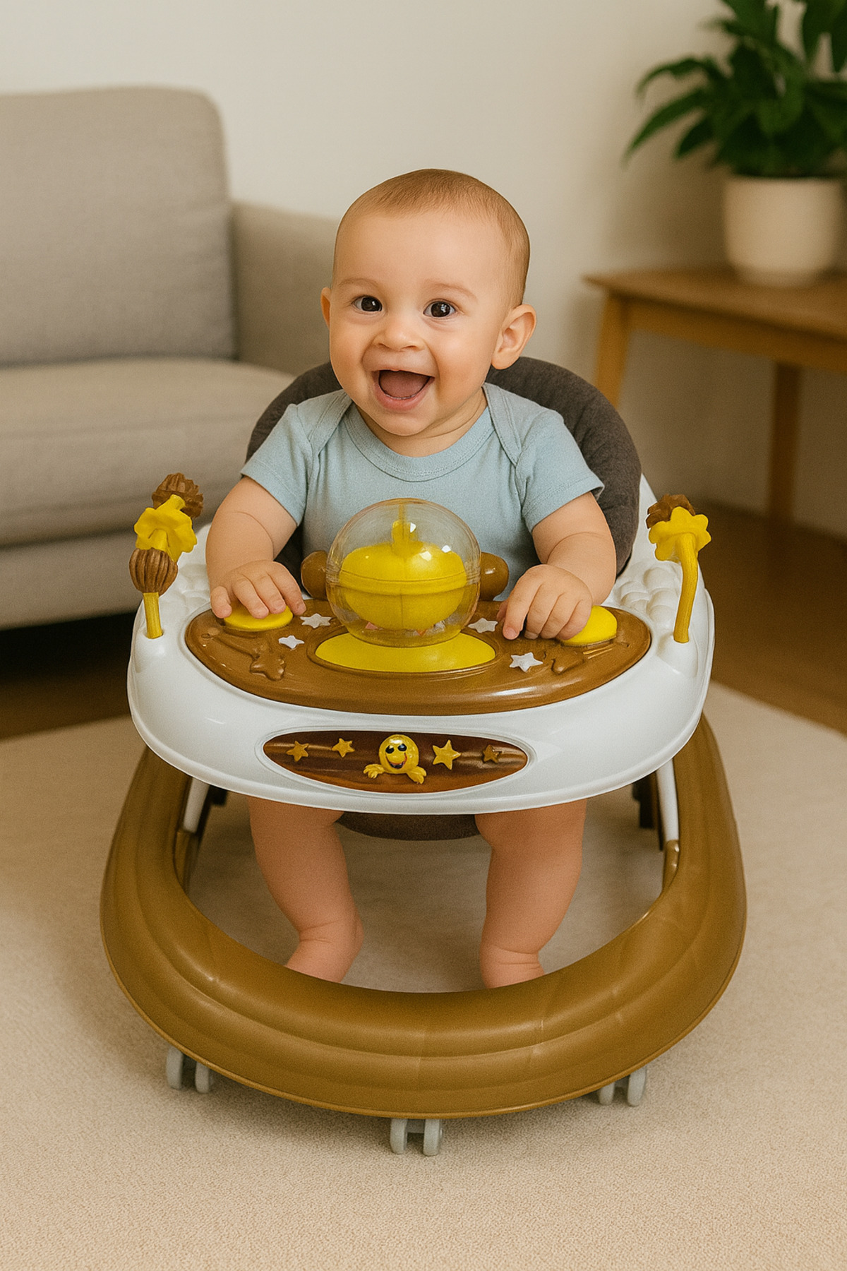 YOGNETIC StepX Ultra Müzikli Işıklı Yürüteç | Gelişim Destekli Eğitici | 10 Tekerlekli Yürüteç