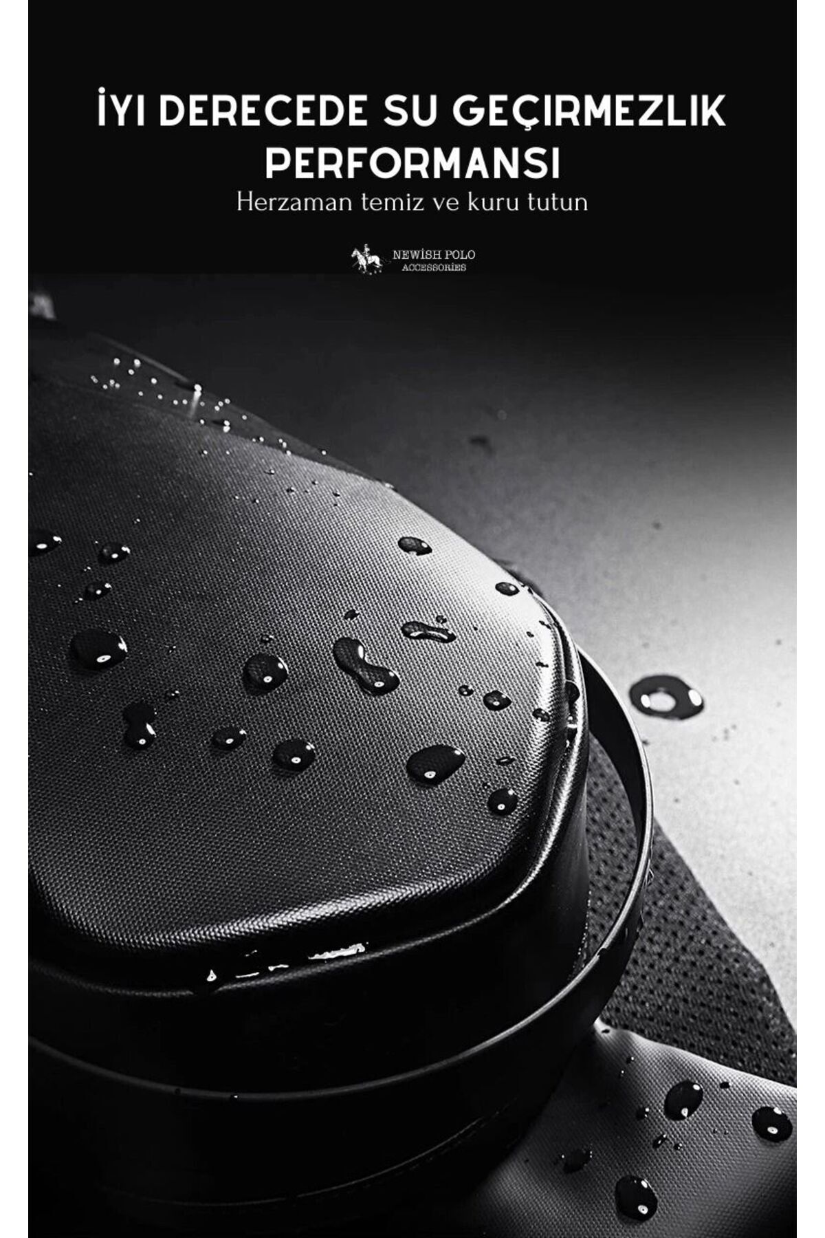 Newish  Erkek Vegan Deri Çapraz Askılı Omuz Ve Bel Çantası - Siyah - Görsel 5