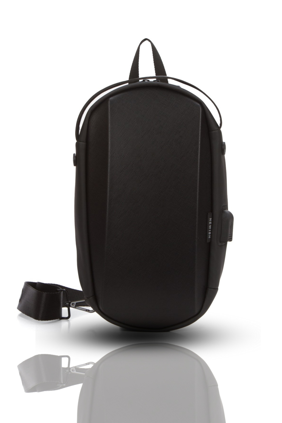 Newish  Erkek Vegan Deri Çapraz Askılı Omuz Ve Bel Çantası - Siyah