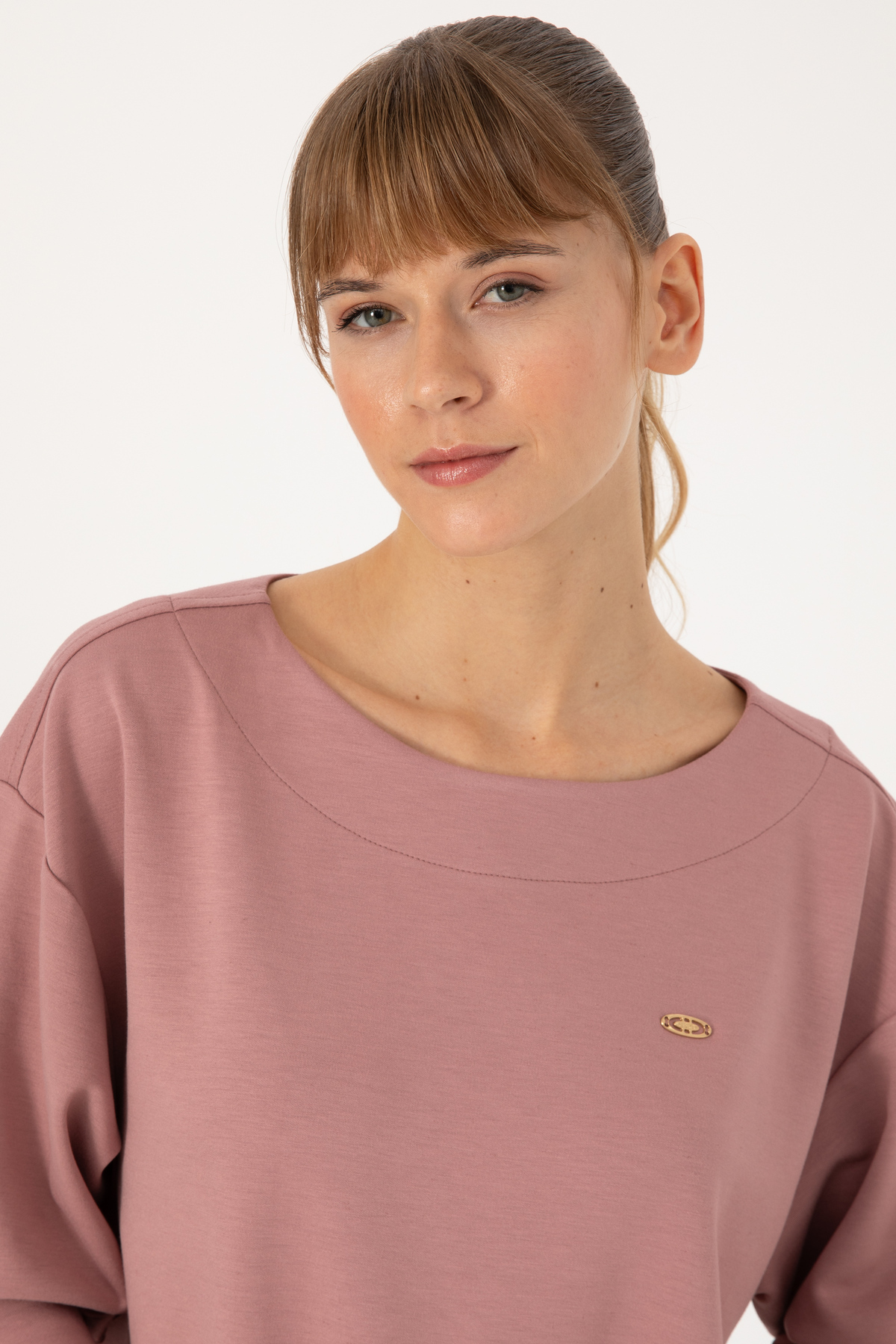 U.S. Polo Assn.  Kadın Gül Kurusu Bisiklet Yaka Sweatshirt 50314210-VR221 - Görsel 2