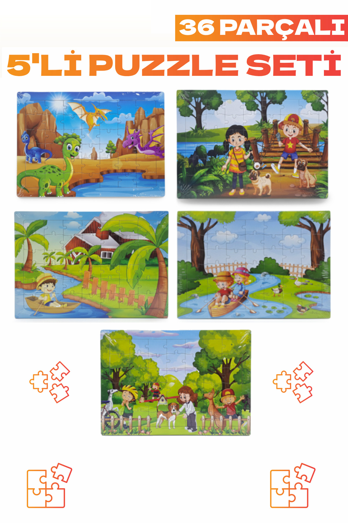36 Pieces x 5 Pieces Puzzle Set – 2‑3 Years Educational Game Quality Product