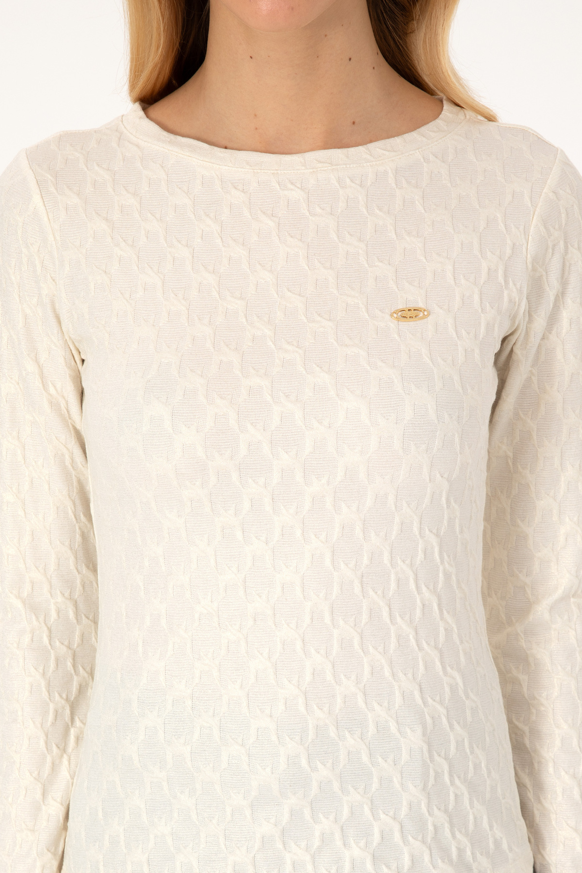 U.S. Polo Assn. Kadın Krem Sweatshirt 50309441-VR256 görsel 6