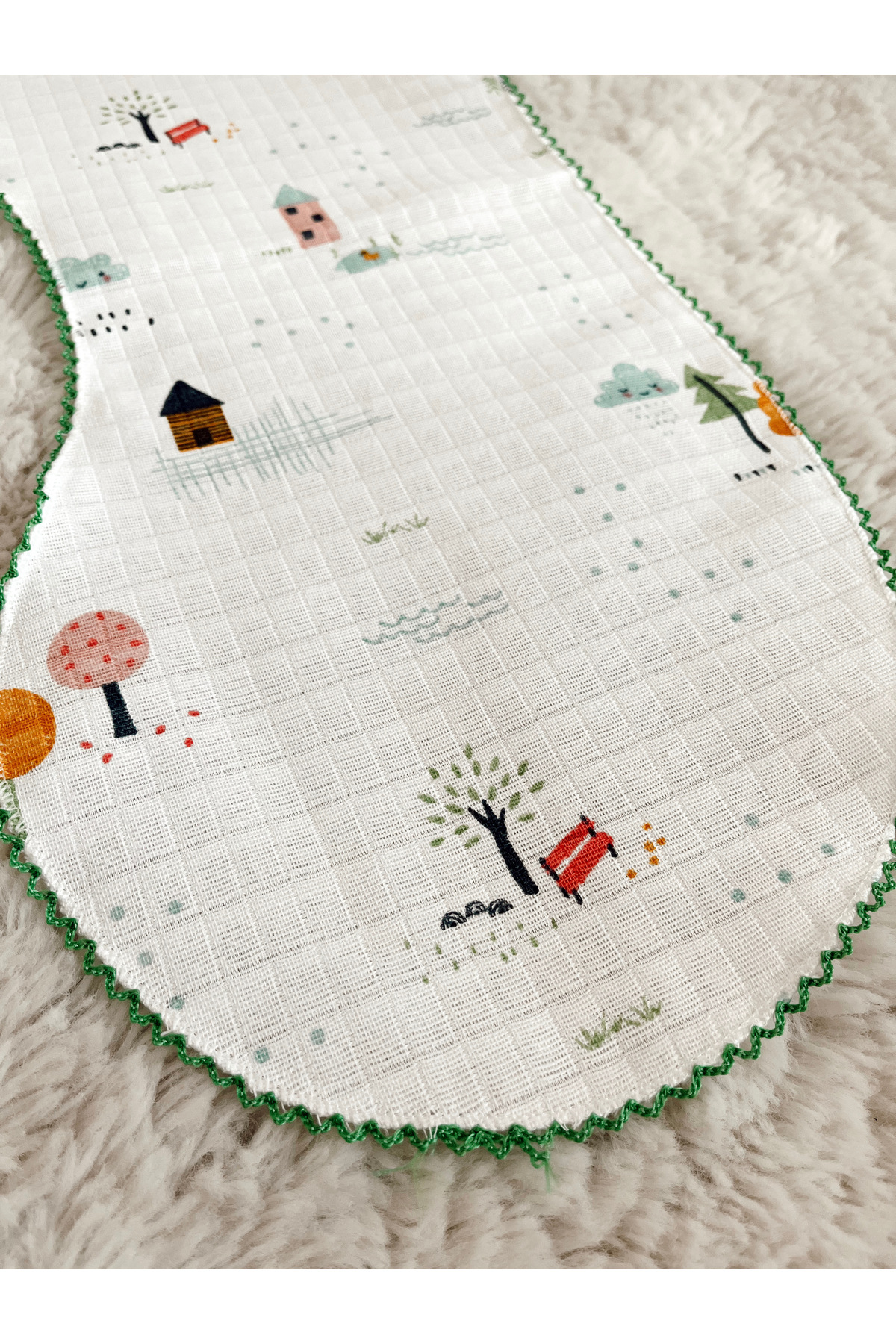 Cloudy Müslin Pamuklu Omuz Örtüsü, Yeşil Gaz Çıkarma Örtüsü Orman fotoğrafı 2 (önizleme)