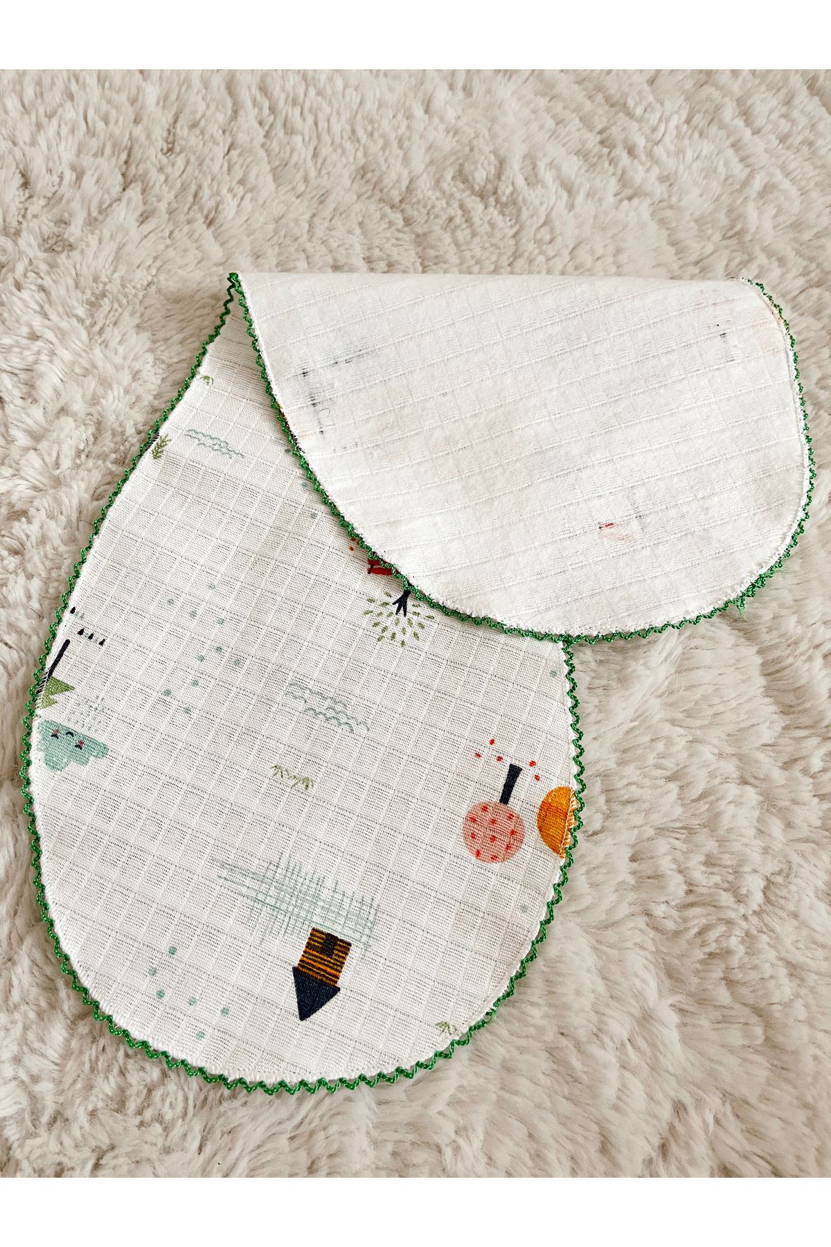 Cloudy Müslin Pamuklu Omuz Örtüsü, Yeşil Gaz Çıkarma Örtüsü Orman fotoğrafı 3 (önizleme)