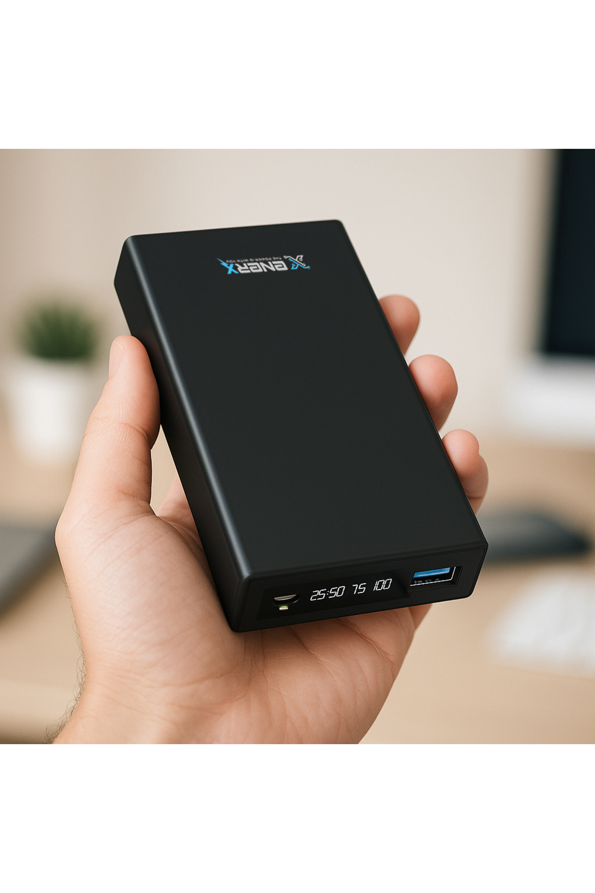 ENERX ENR-P2025DT 20000 mAh Powerbank 22.5 Watt Led Göstergeli Siyah