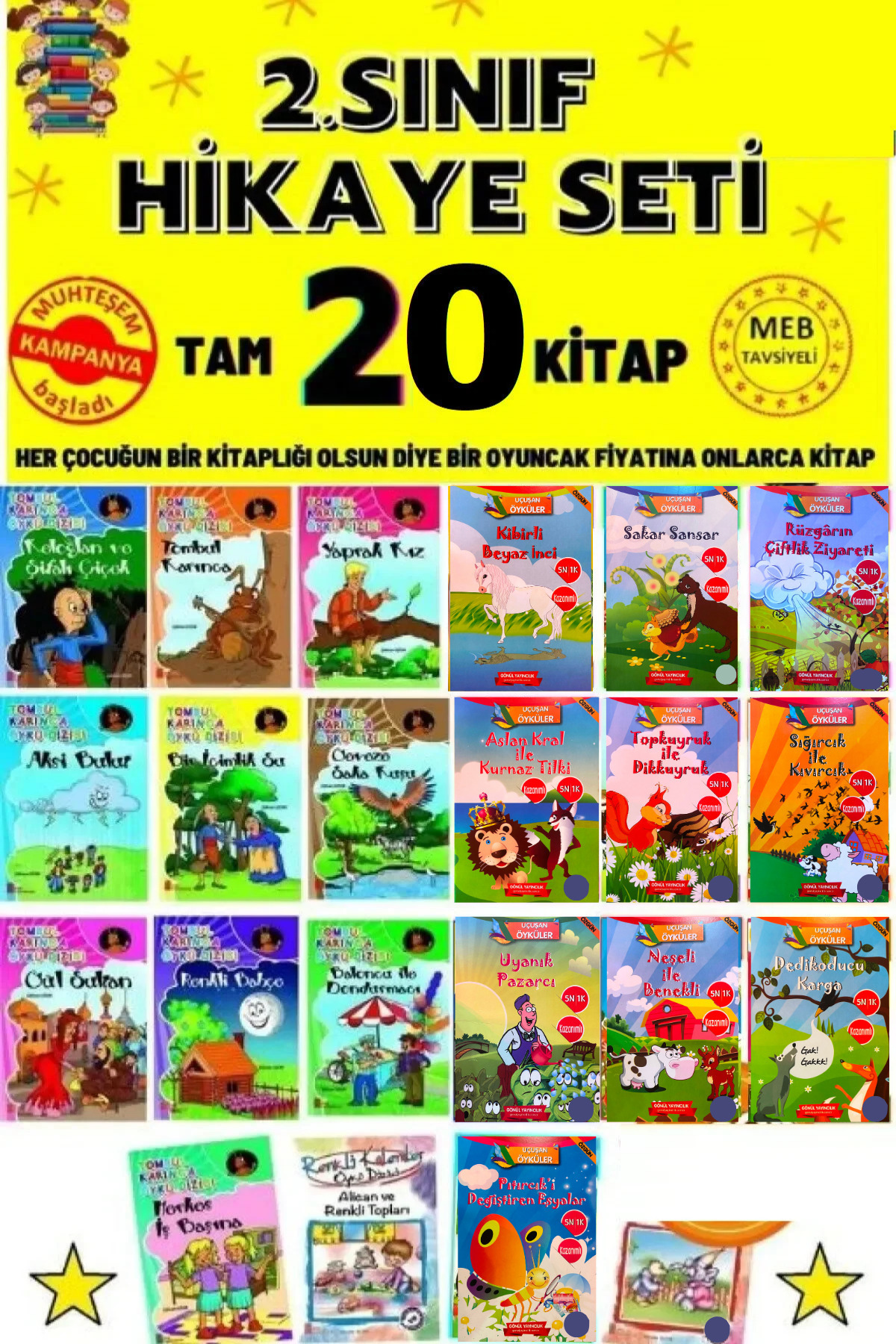 GÖNÜL YAYINCILIK 2.sınıflar Için Hikaye Kitabı Seti(rengarenk 20 'li Öykü Set)i fotoğrafı 3 (önizleme)