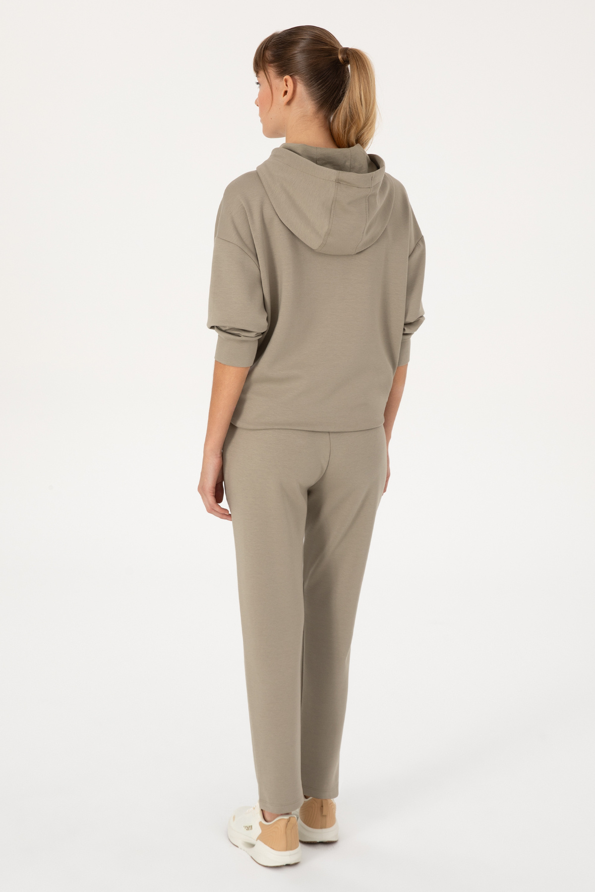 U.S. Polo Assn.  Kadın Açık Haki Modal Karışımlı Eşofman Altı 50313571-VR183 - Görsel 4