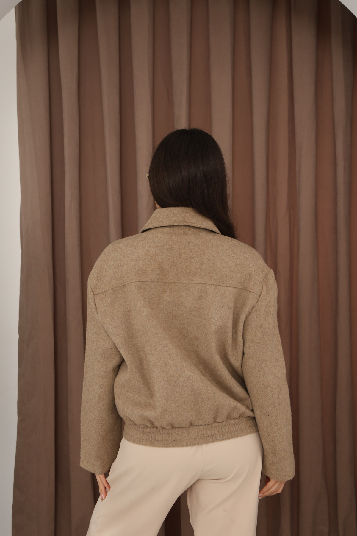 Etos  Kadın Ceket Trend Kaşe Bomber astarli - Görsel 5