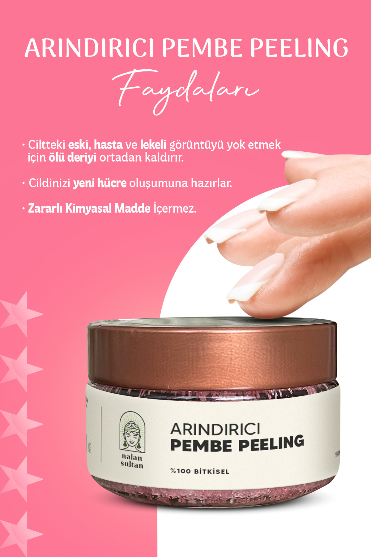 Arındırıcı Pembe Peeling | Nemlendirir, Ölü Deriyi Arındırır, %100 Bitkisel (150ml) — 0042024 — تصویر 4 از 4