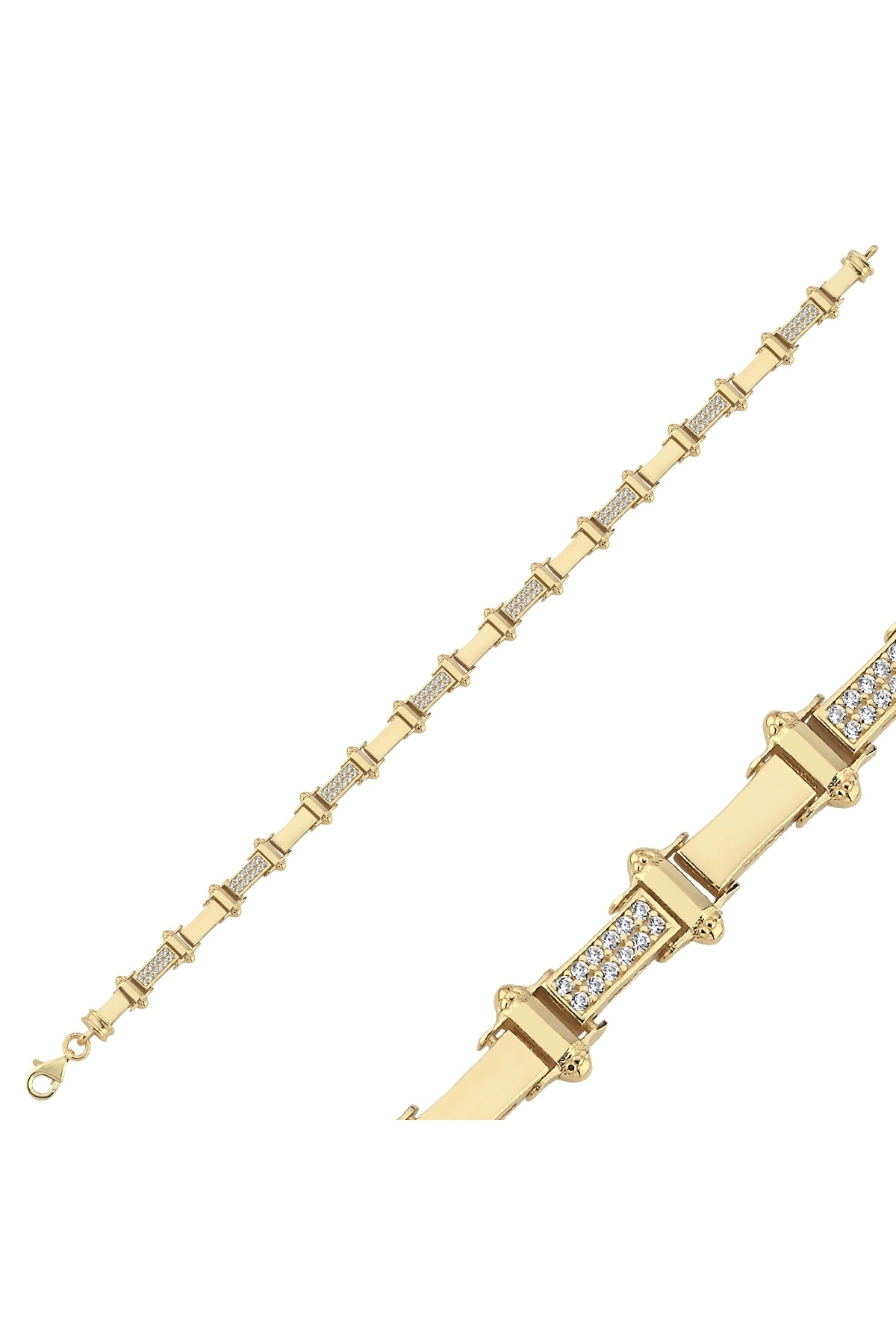 Aypa Mücevher 14 Ayar Taşlı Şerit Bileklik