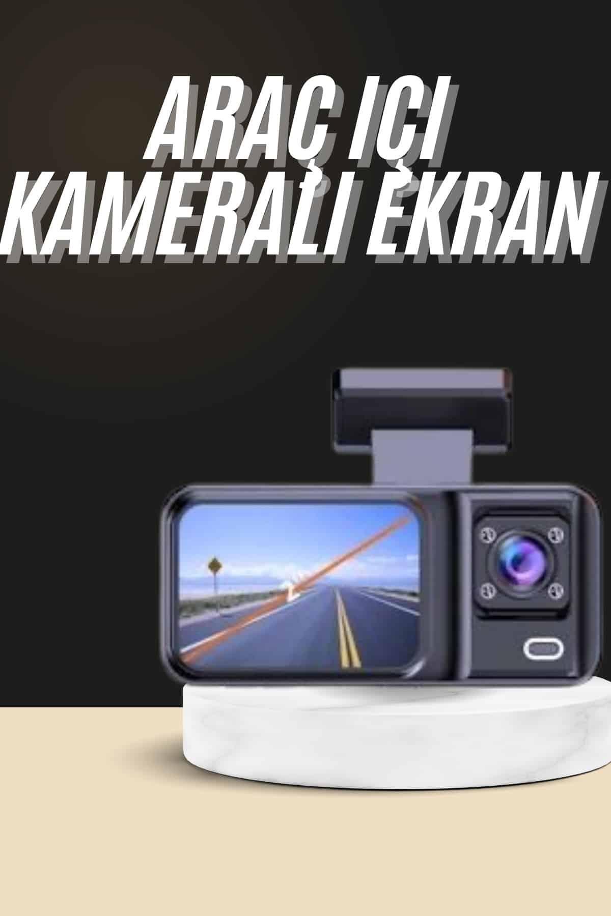 Flamex 1080p Sürüş Kaydedici 2 İnç Araç Araba Ön İç Arka DVR IPS Ekran