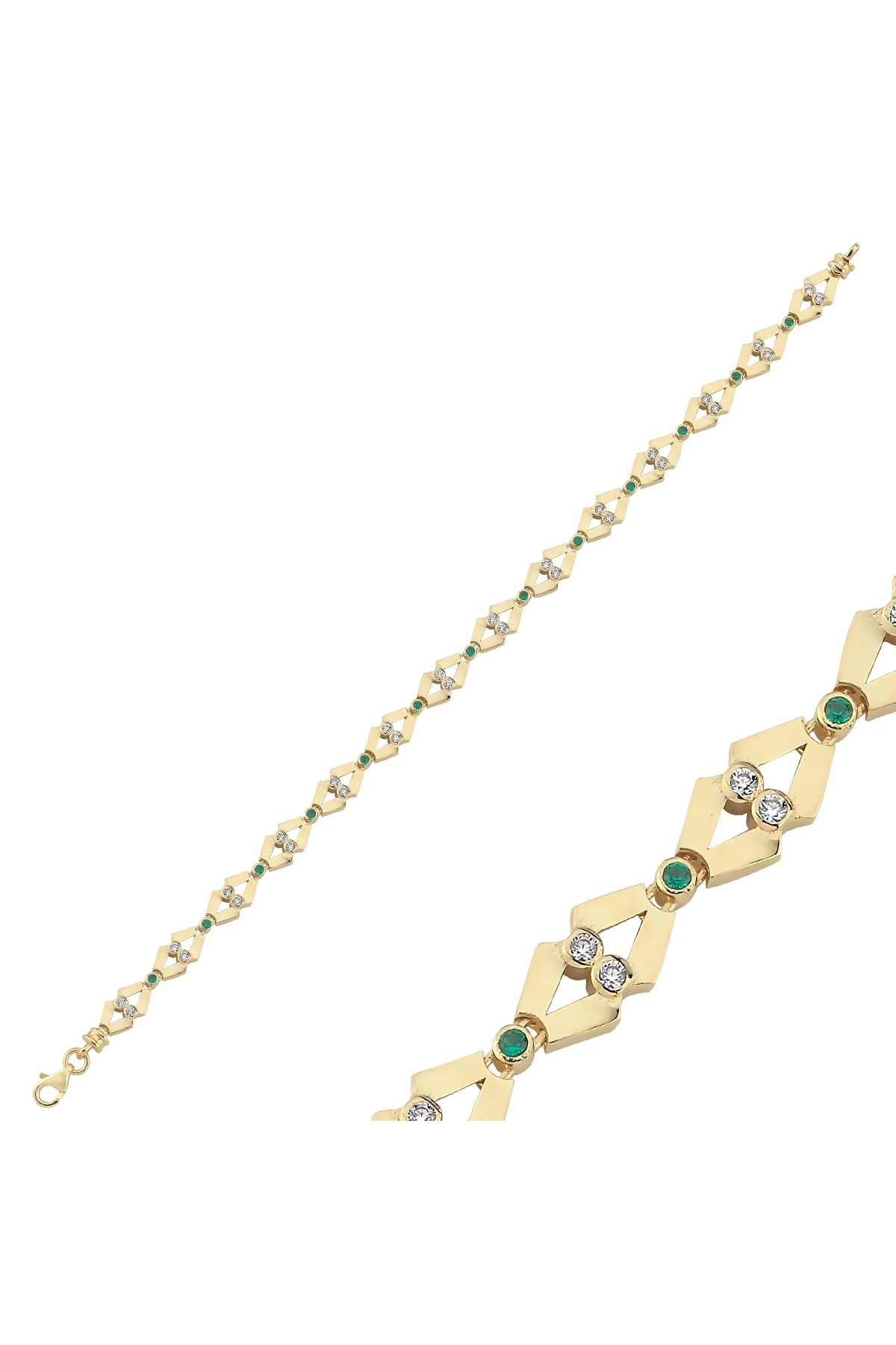 Aypa Mücevher 14 Ayar Taşlı Fiyonk Bileklik