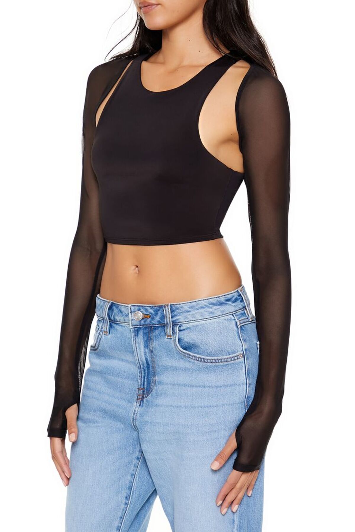 Forever 21 Transparan Tül Bolero