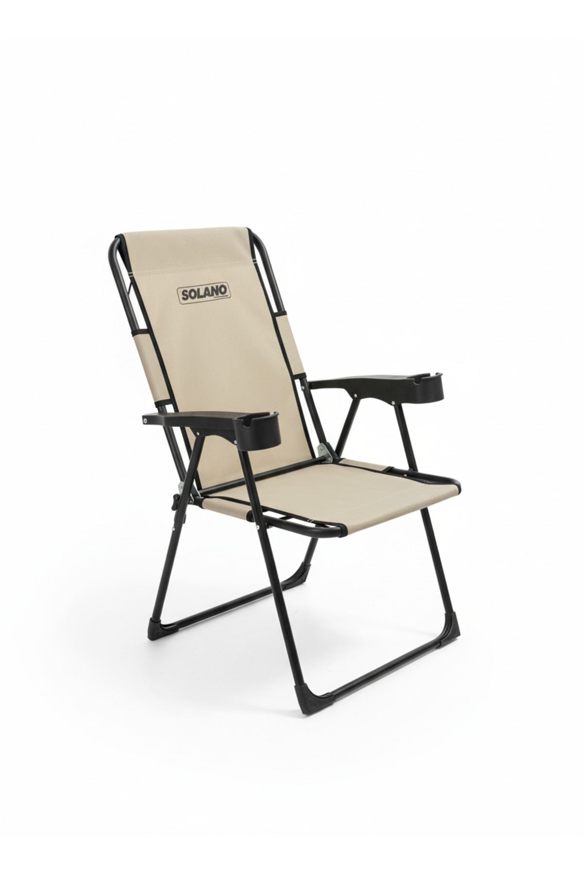 Solano Katlanır Kamp–Piknik–Plaj Sandalyesi Bej Renkte Katlanır Sandalye 130 KG Taşıma Kapasiteli Sandalye