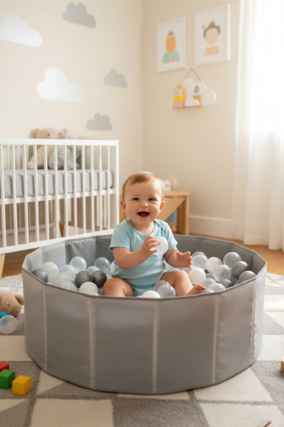 Sozzy Toys 1OO TOPLU Çocuk Top Havuzu – Güvenli Oyun Alanı – Renkli Toplu Bebek Oyun Havuzu - GRİ fotoğrafı 4 (önizleme)