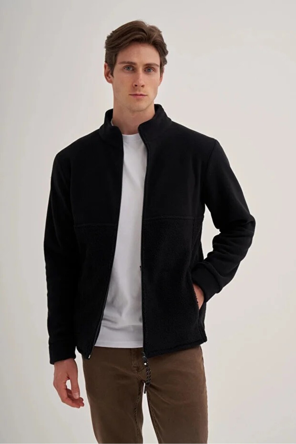 CAZ 5127 DİK YK. POLAR SWEAT HIRKA SİYAH — مشکی 24KCEEO05127 — تصویر 2 از 4