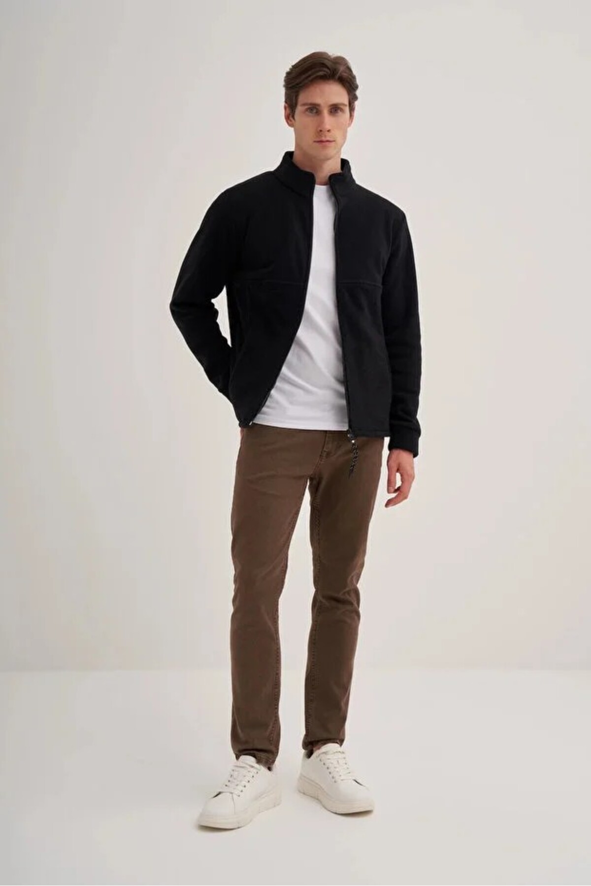 CAZ 5127 DİK YK. POLAR SWEAT HIRKA SİYAH — مشکی 24KCEEO05127
