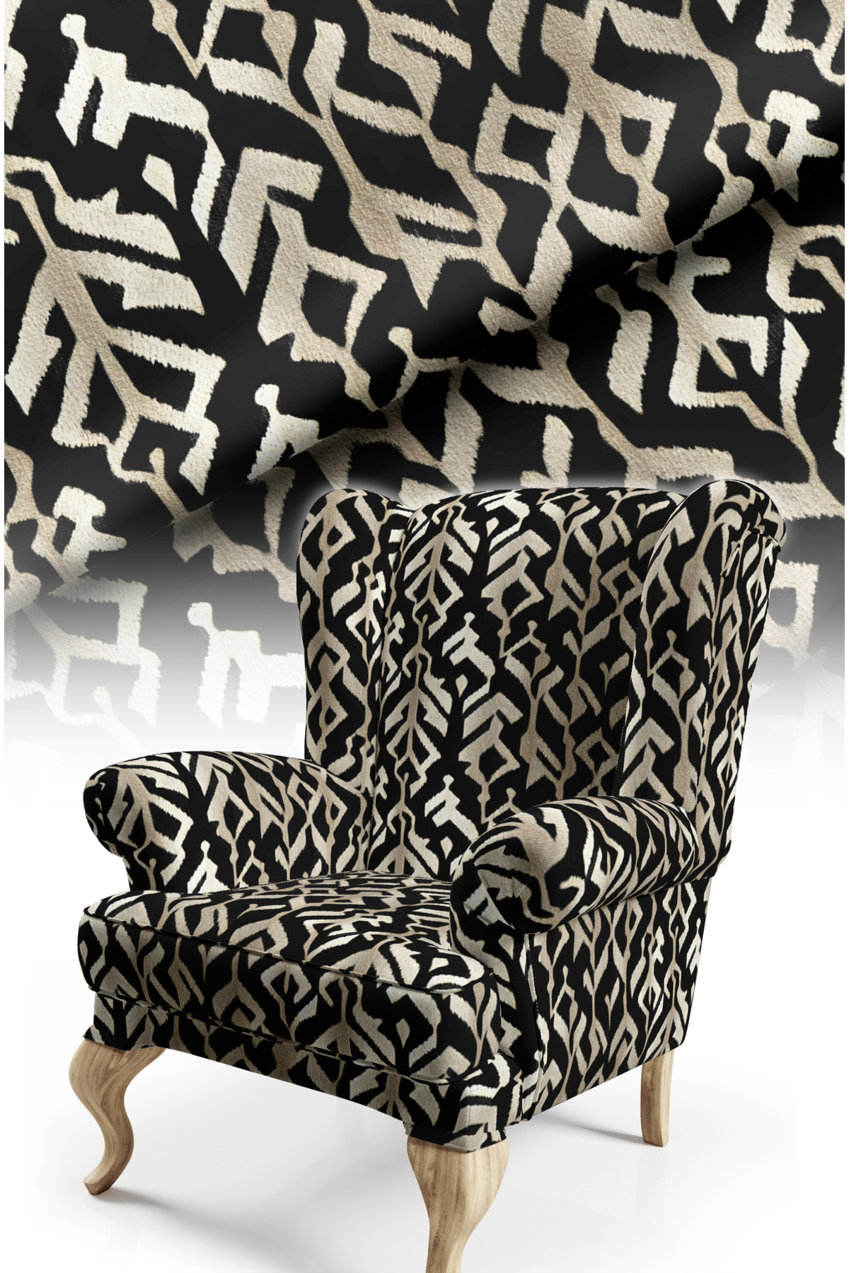 DIGITAL PRINTED UPHOLSTERY FABRIC WITH AUTHENTIC ZEBRA MOTIF