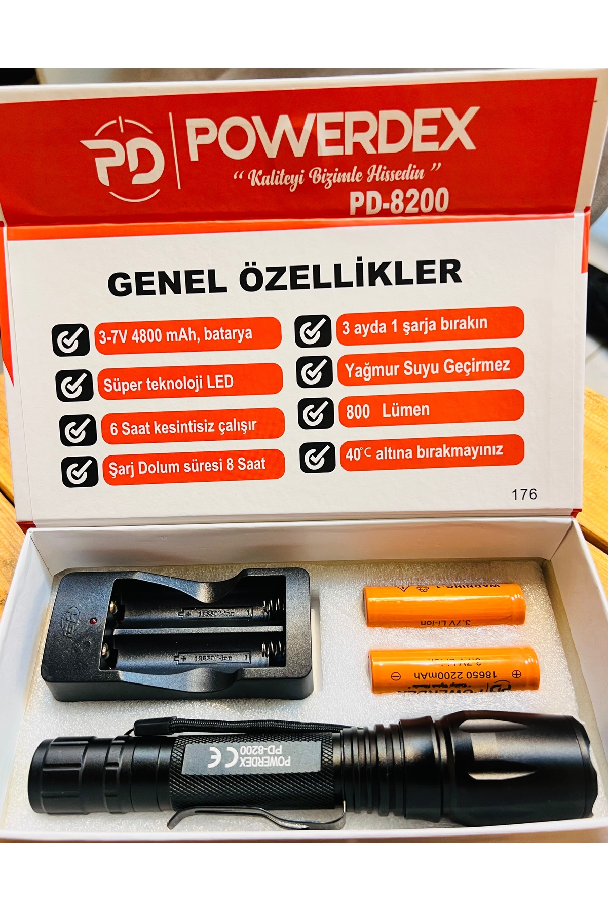 powerdex PD-8200 Profesyonel Avcı ve Tüfek Feneri 800 Lümen