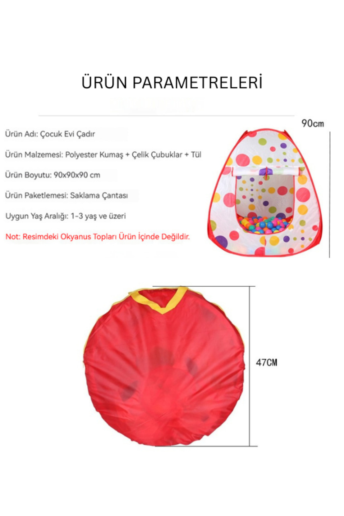 Tcherchi Çocuk Çadırı Kapalı Üç Parçalı Tünel Nokta Oyunu Top Havuz Çiti Oyuncak fotoğrafı 3 (önizleme)