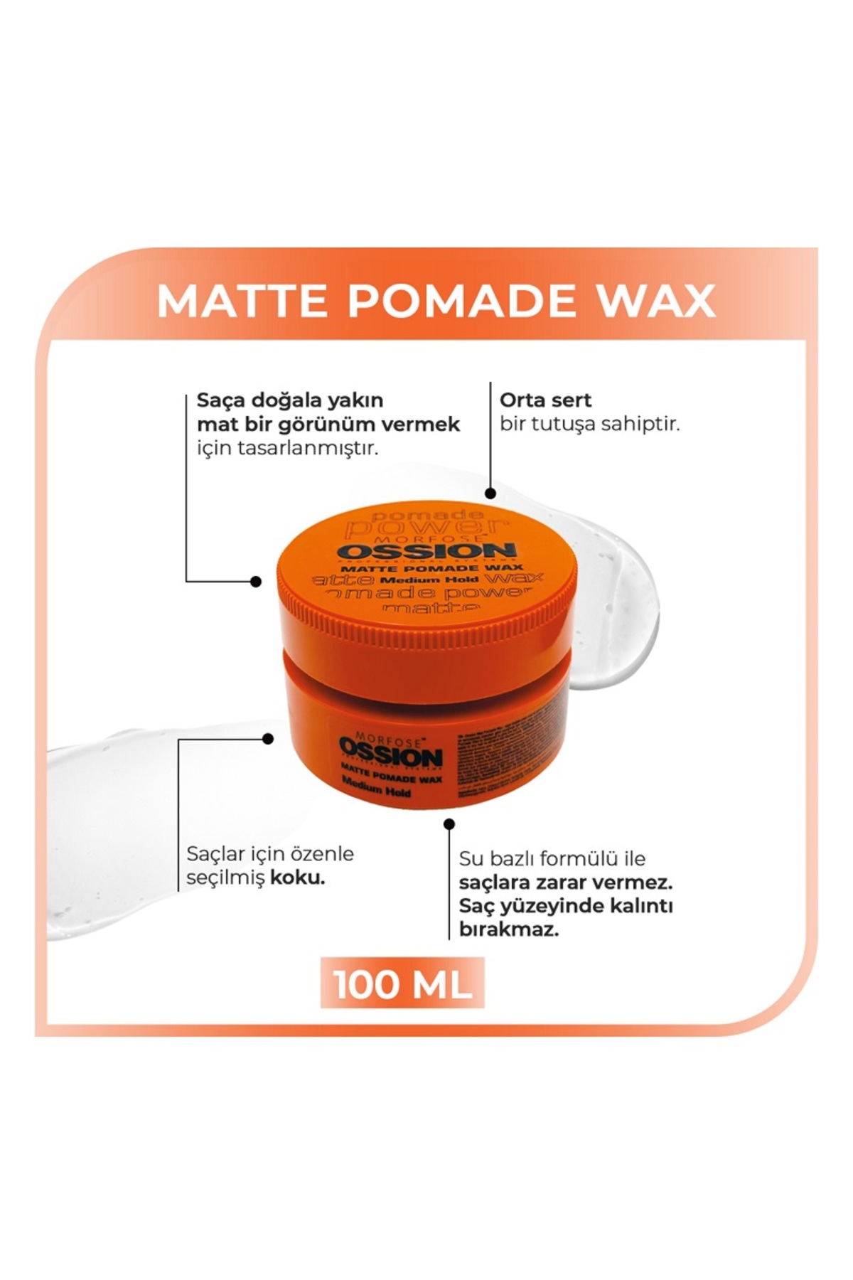 OSSION POMADE MATTE WAX 100ml — STK09908 — تصویر 2 از 4