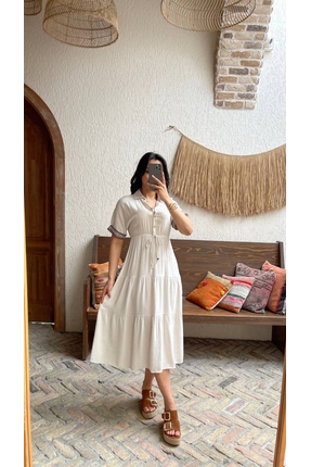 MY GRS KOL MANŞETLERİ ŞERİTLİ ELBİSE