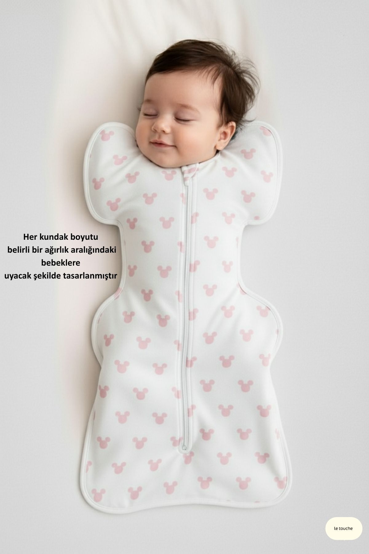 Le Touche Pembe Bebek Kundak Uyku Tulumu 4 Mevsim fotoğrafı 2 (önizleme)
