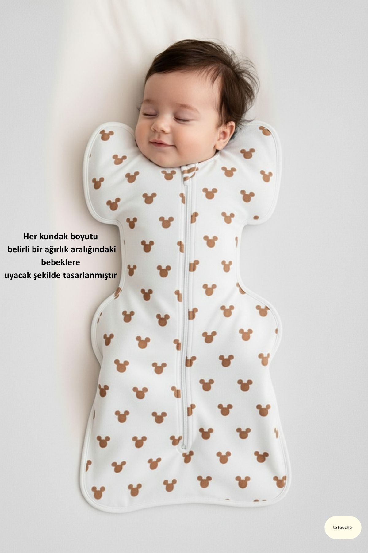 Le Touche Kahverengi Bebek Kundak Yenidoğan Uyku Tulumu (Yenidoğan Kundağın Amacı Dar Olması) fotoğrafı 2 (önizleme)